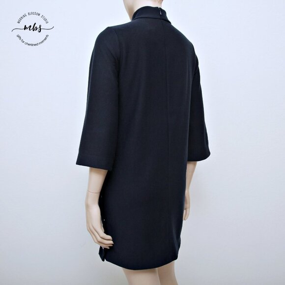 NWT Club Monaco Mock Neck 3/4 Sleeve Knit Mini Dress - Picture 3 of 15